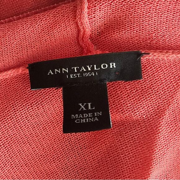 Ann Taylor Women's Open Front Soft Wrap Cardigan Sweater Size XL Coral Office - Picture 4 of 5